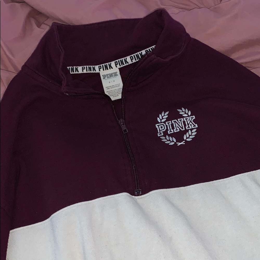 Maroon and white Pink brand fleece